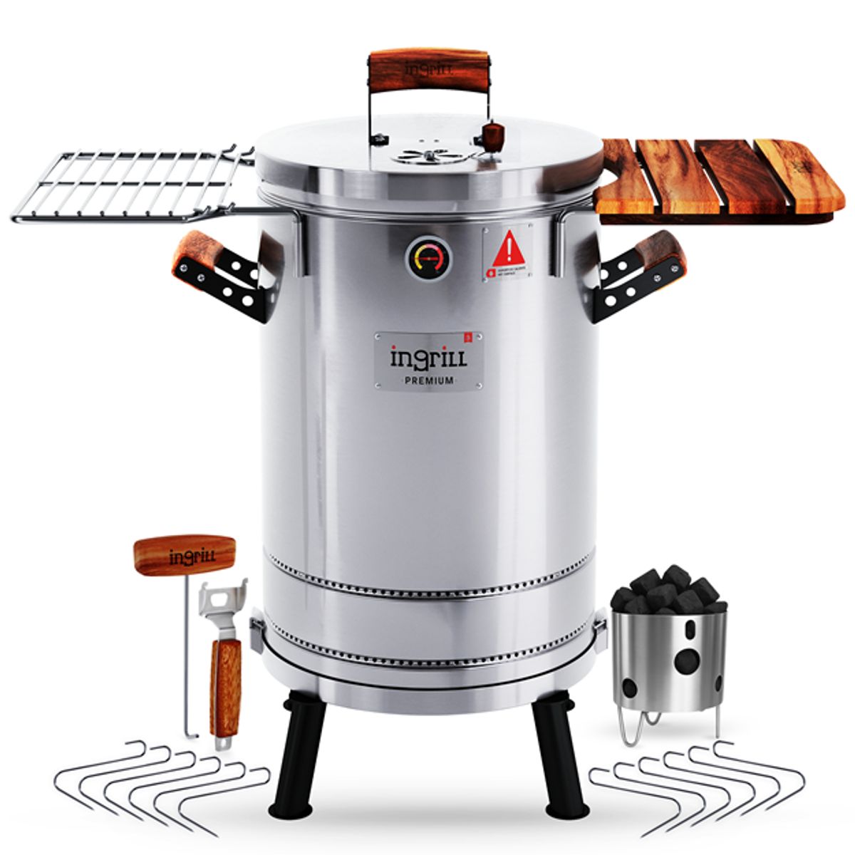 IN GRILL - AHUMADOR Y ASADOR MEDIANO PREMIUM IN GRILL EN ACERO INOXIDABLE 20 LIBRAS