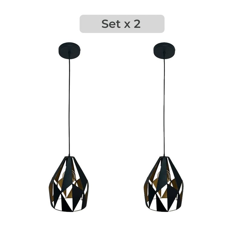 GENERICO - Set x2 Lámpara colgante Vintage Asimétrica Diseño Exclusivo Asimetric