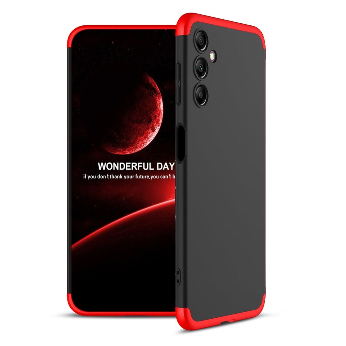 GENERICO - Funda Carcasa Estuche Protector Para Samsung A14 Negro Rojo