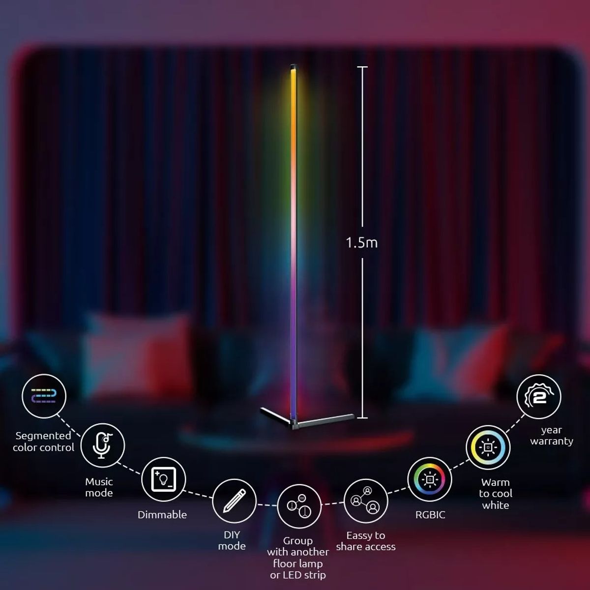 NEXXT SOLUTIONS - Lámpara Led Rgb Wiffi Con Mic Para Reconocimiento De Voz