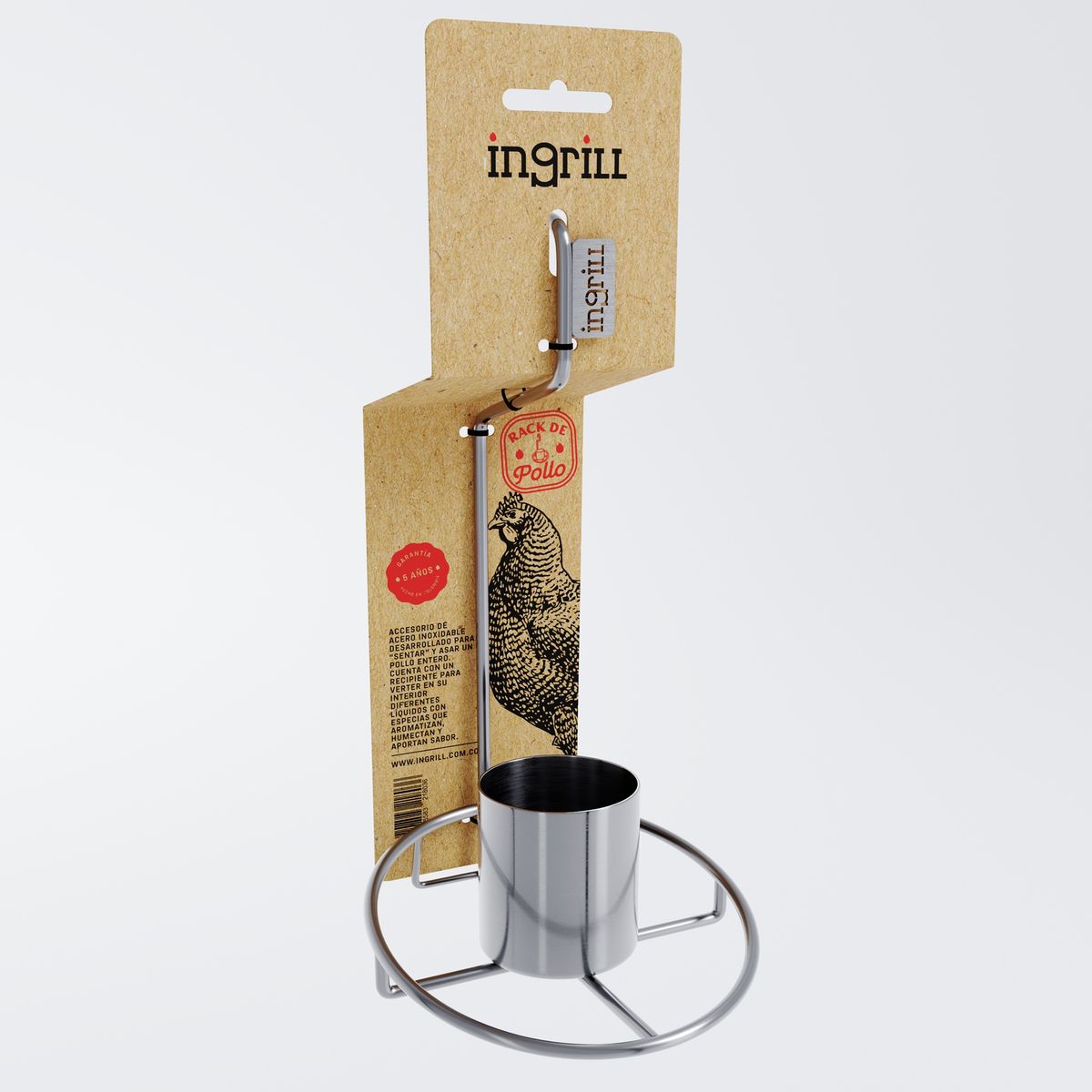 IN GRILL - ACCESORIO RACK DE POLLO EN ACERO INOXIDABLE PARA AHUMADOR - INGRILL
