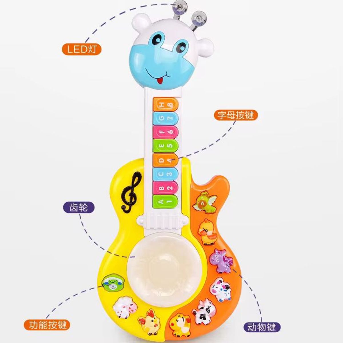 LANZURY IMPORTACIONES - GUITARRA MUSICAL DIDACTICA -ALUMBRA PARA ÑIÑOS Y NIÑAS