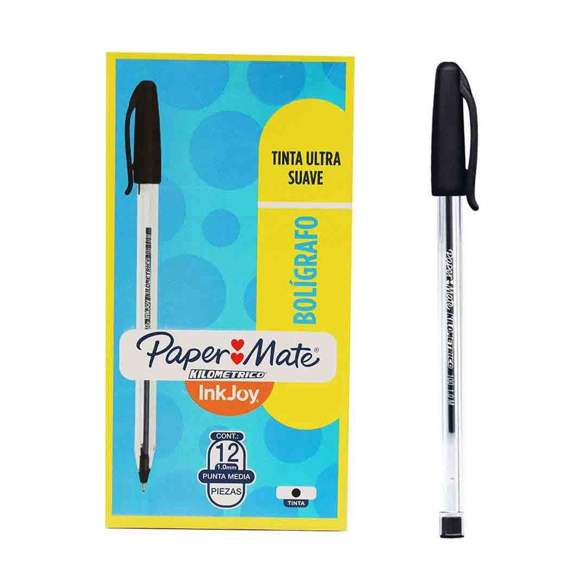 PAPER MATE - Bolígrafo Kilométrico 100 Negro Paper Mate x 12 Unidades