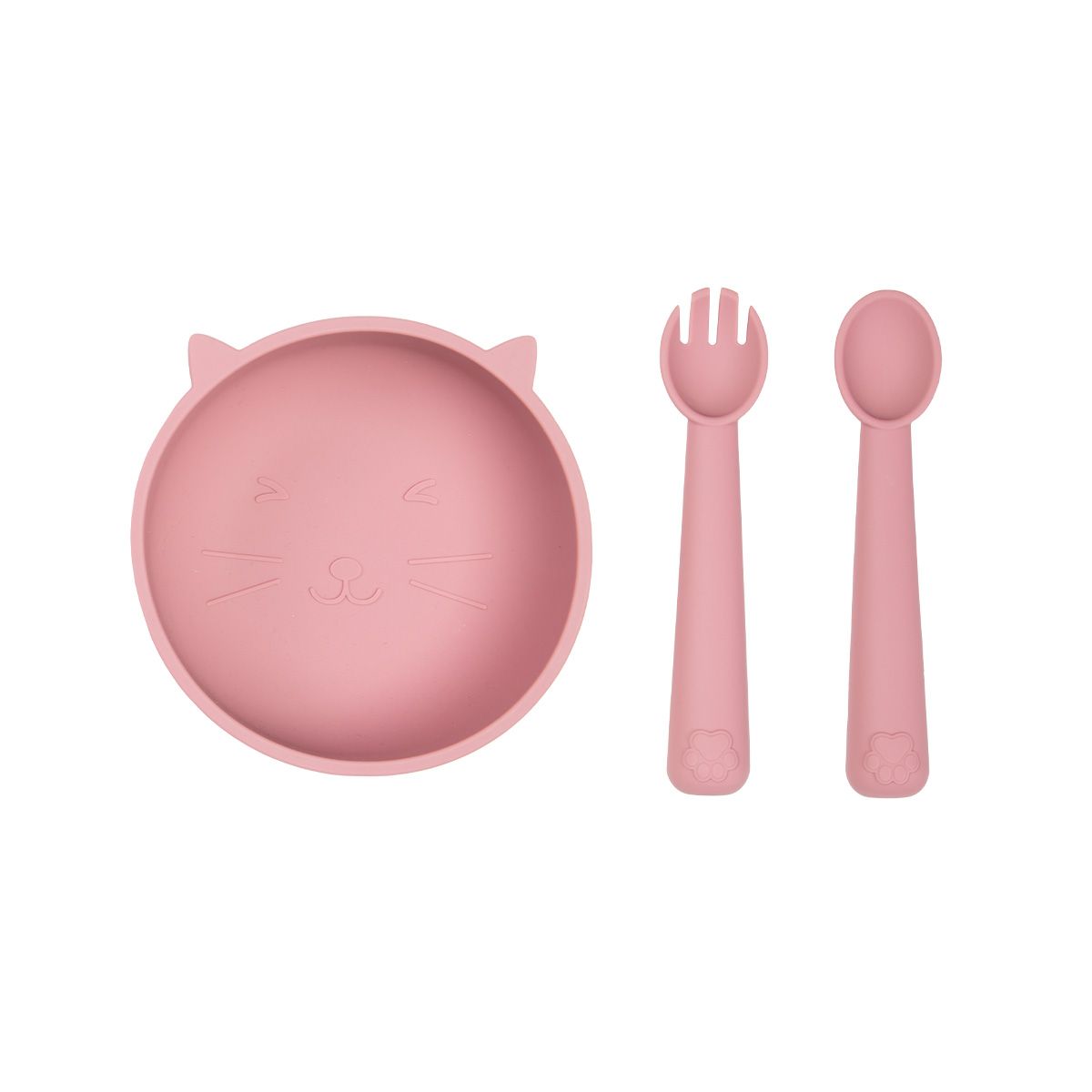 CARESTINO - Set de Alimentación de Silicona Carestino Gatito Rosa Malva
