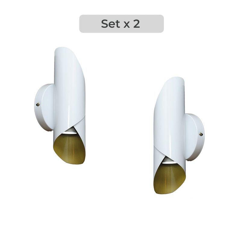 GENERICO - Set x2 Lámpara Pergamino Diseño Elegante de 2 Luces