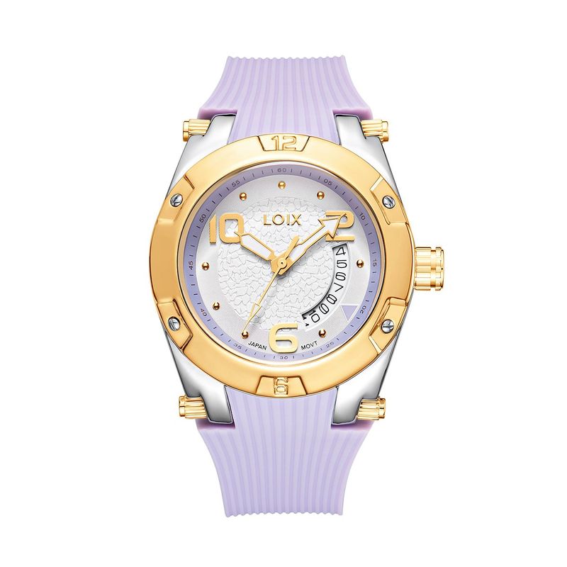 LOIX - Reloj mujer L1103-10 Lila con dorado - plateado  tablero blanco