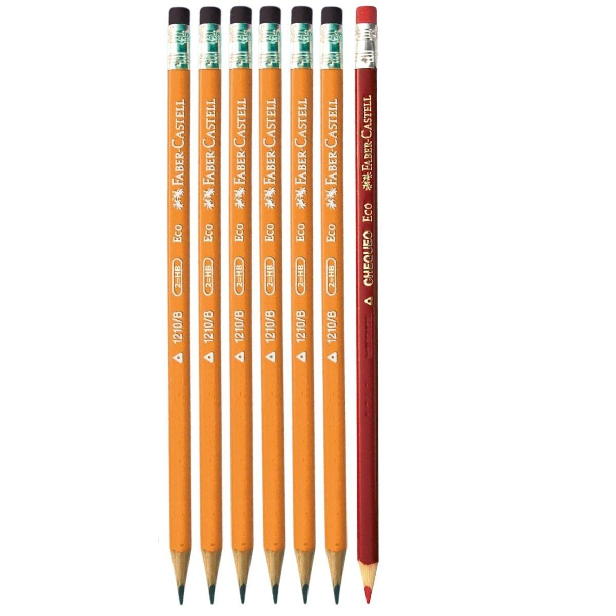 FABER CASTELL - Lápiz De Grafito X 6 + 1 Rojo Eco Presto Faber Castell
