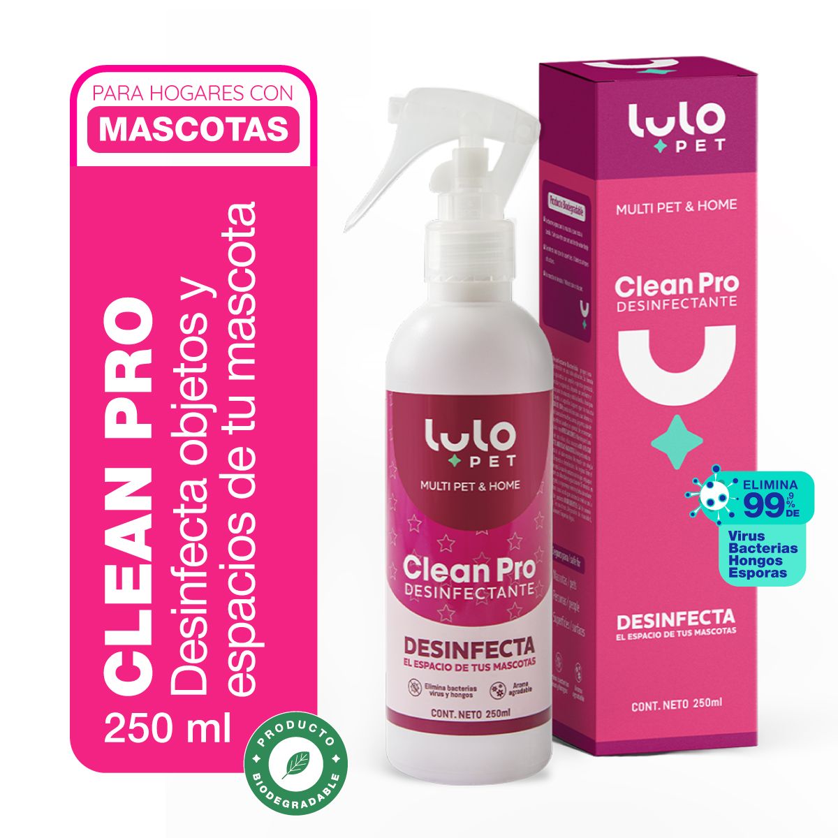 LULOPET - LuloPet Clean Pro Desinfectante Para Mascotas 250ml