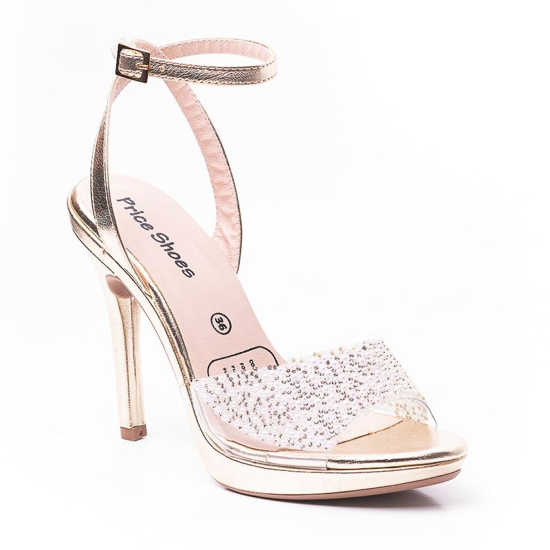 PRICE SHOES - Priceshoes sandalia Tacon Dama elegante 882VS018CHAMPANA