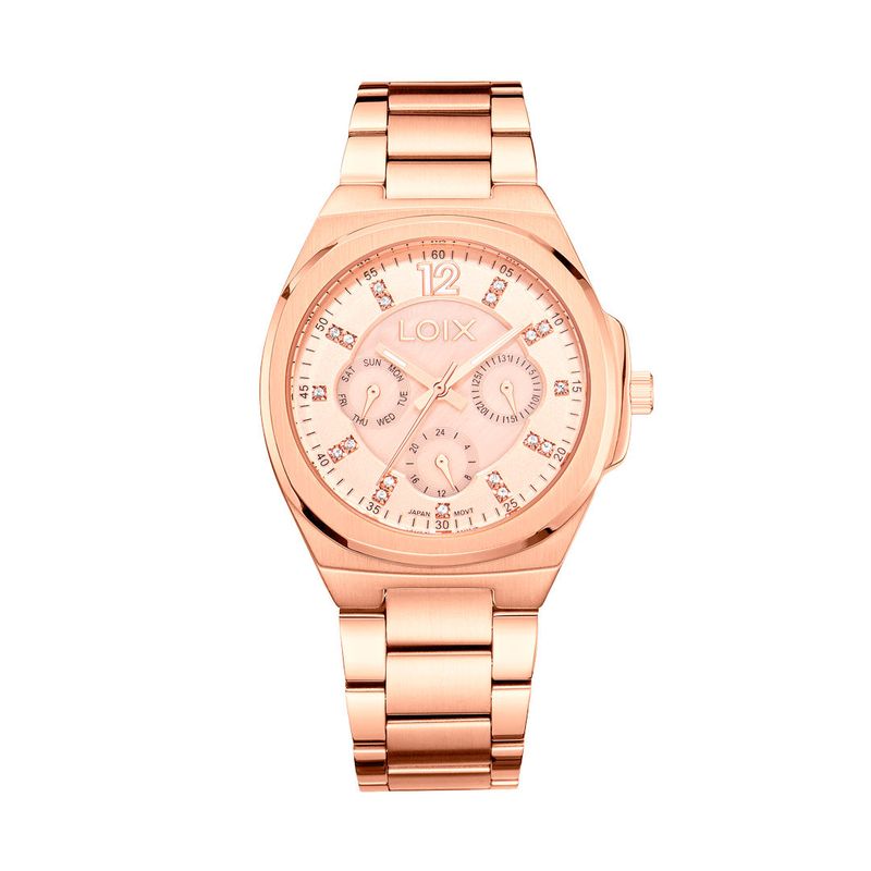 LOIX - Reloj mujer L1246-2 Oro rosa con tablero oro rosa
