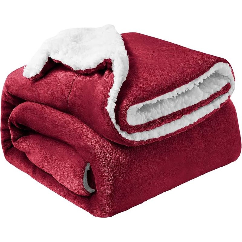 GENERICO - Cobija Térmica Ovejero Cama Doble-Queen 190x220 Color Rojo