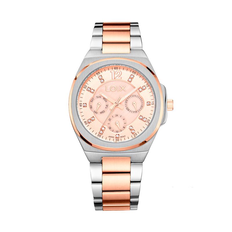 LOIX - Reloj mujer L1246-4 Plateado con oro rosa tablero oro rosa