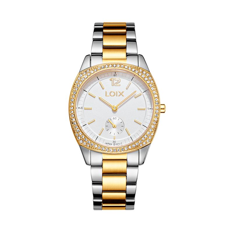 LOIX - Reloj mujer L1253-4 Plateado con dorado tablero plateado