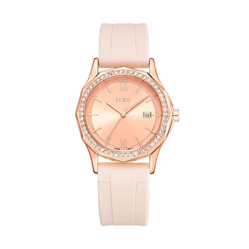 LOIX - Reloj mujer L1247-1 beige con oro rosa tablero oro rosa