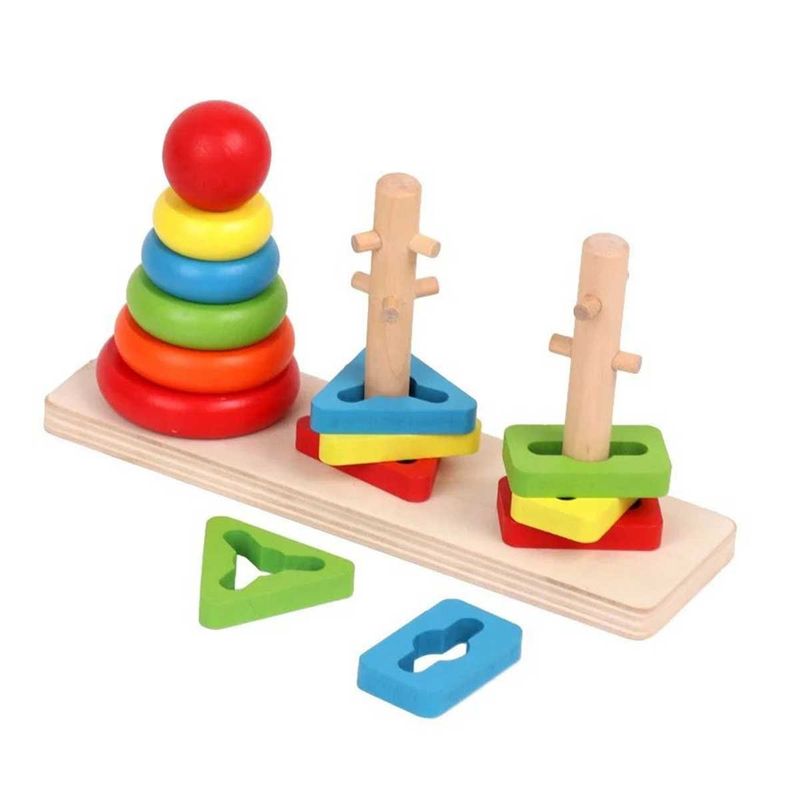 JUGUETERIA EXPRESS - Juego Madera Encajable Con Dificultad Para Niños Montessori