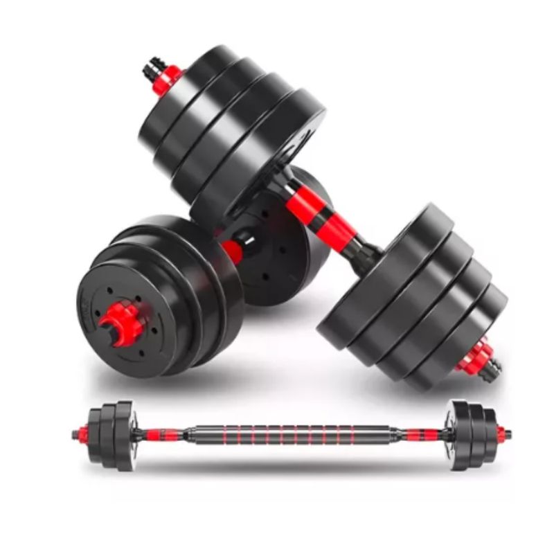 GENERICO - Kit De Mancuernas De 20kg Termo Forrada Con Barra + Guantes