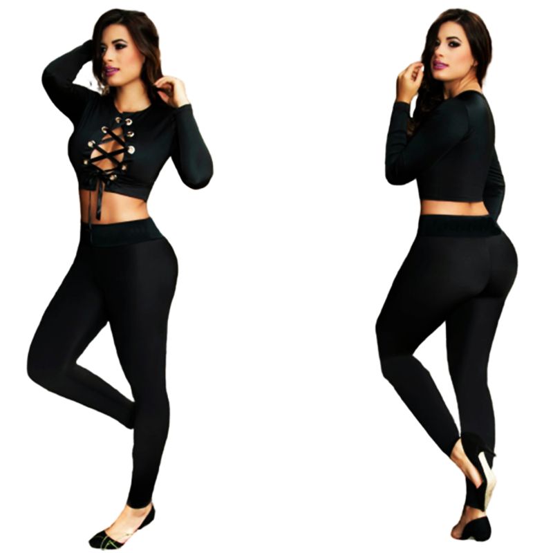 VIA7 - conjunto de leggins y blusa manga larga escote busto