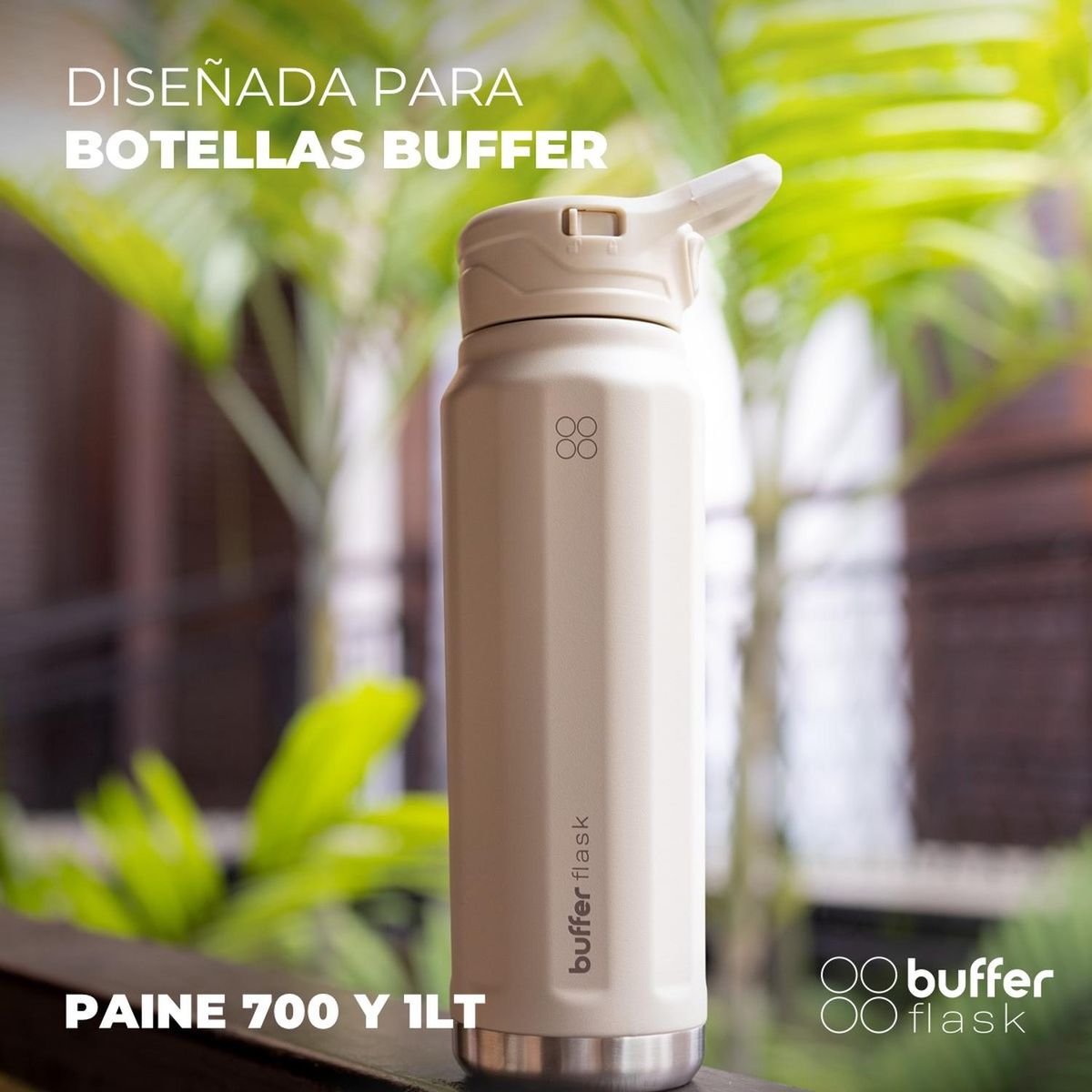 BUFFER FLASK - Tapa Para Termo Botella Termica Buffer Paine 700 lt y 1 lt - Blanco