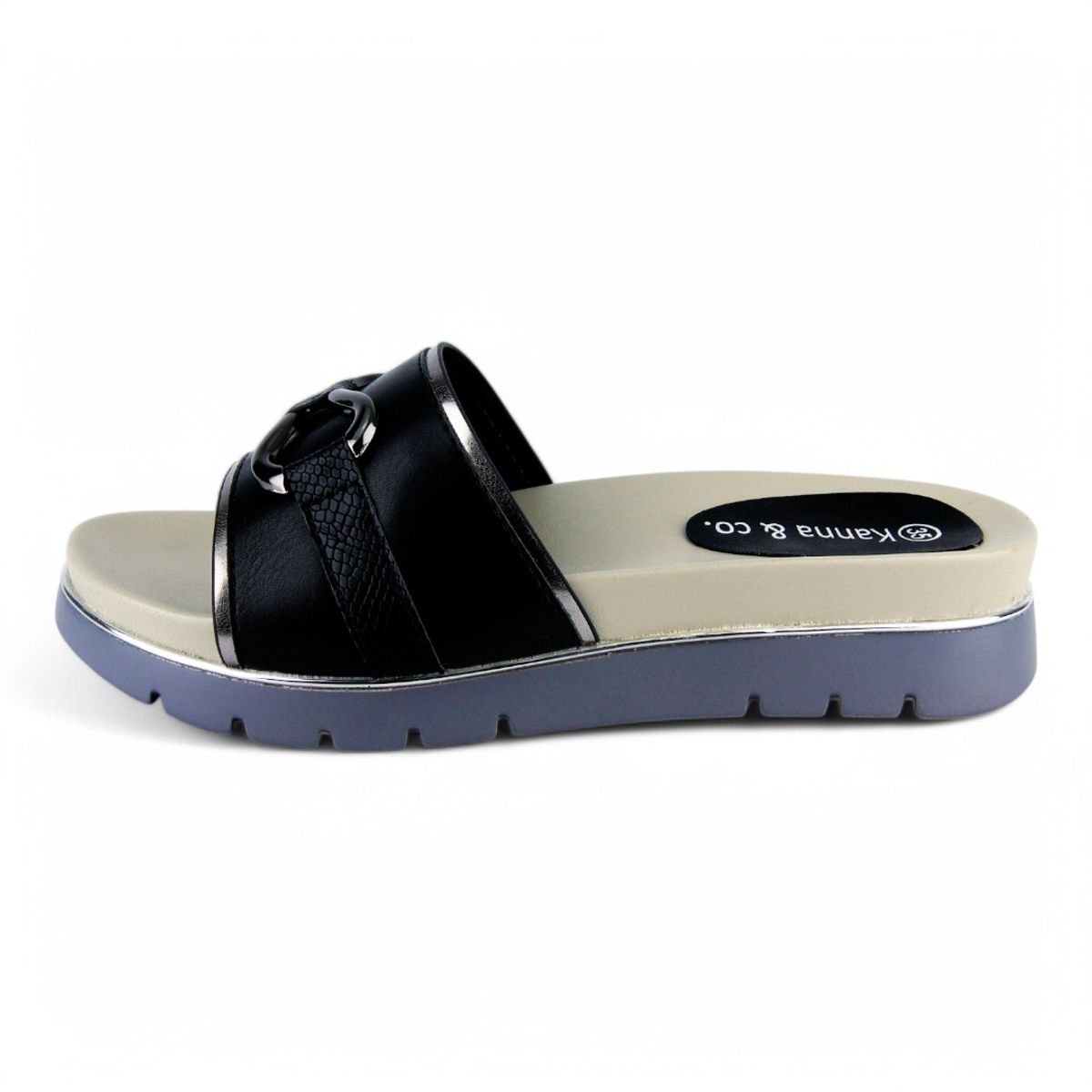 KANNA AND CO - Price Shoes Sandalia Plana Mujer 622A2-970NEGRO