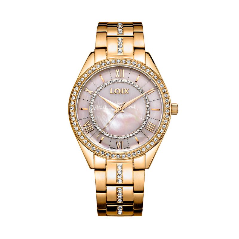 LOIX - Reloj mujer L1227-2 Oro rosa con tablero rosa nácar
