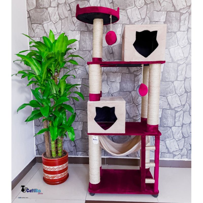 CATLIKE - Gimnasio  Rascador Para Gatos Ref Isis Vinotinto Beige