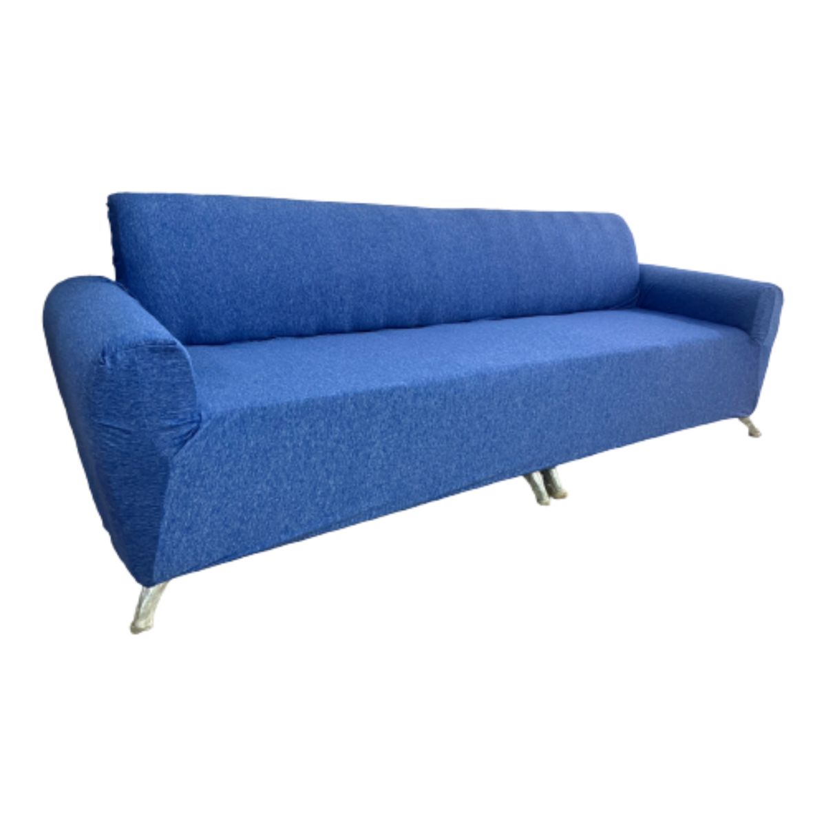 COLOMBIAN PRODUCTION - Forro Protector De 3 Puestos Para Sofá Con Brazos Azul Jaspe