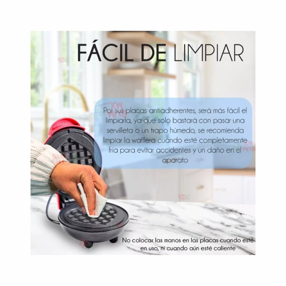 GENERICO - Mini Wafflera Eléctrica Waffle Moderna Corazón