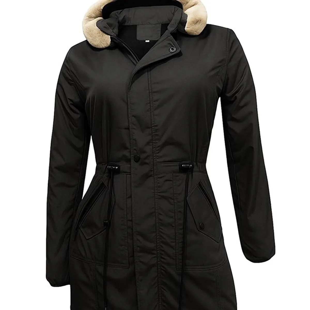 MODA EN CIRCUITO - Chaqueta o Gabán  Impermeable tipo Parka para Mujer