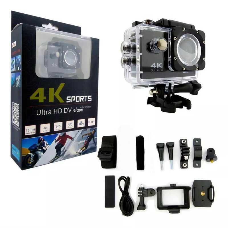 GENERICO - Camara video acción deportiva 4k uhd + control remoto wifi