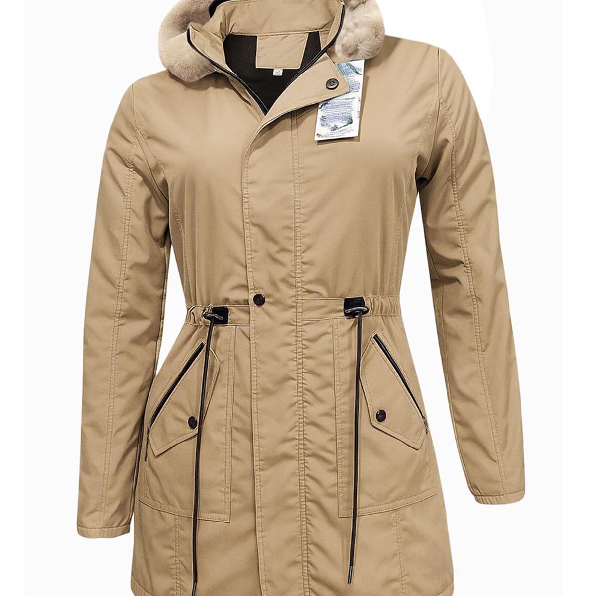 MODA EN CIRCUITO - Chaqueta o Gabán  Impermeable tipo Parka para Mujer