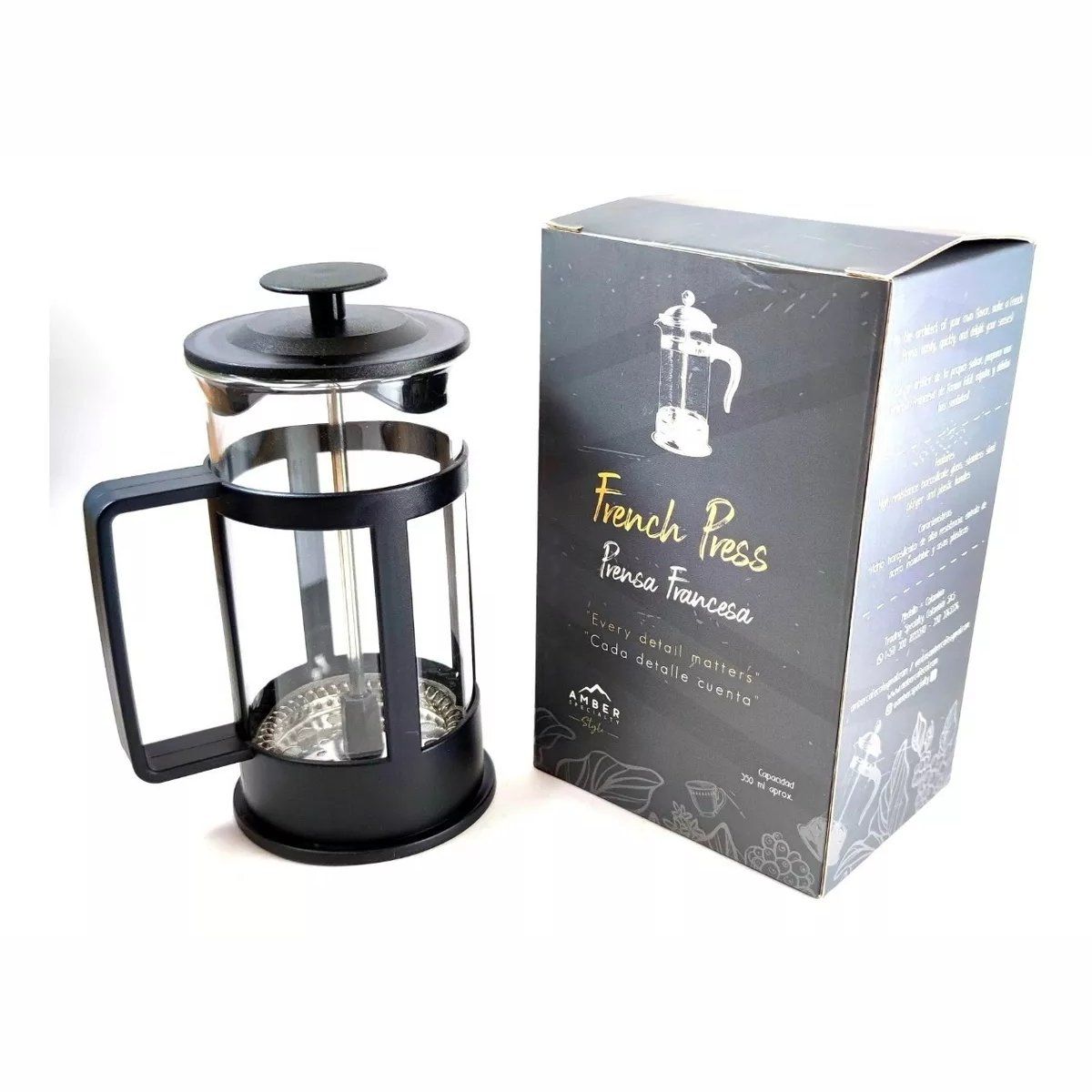 GENERICO - Cafetera Prensa Francesa 350ml En Vidrio Borosilicato