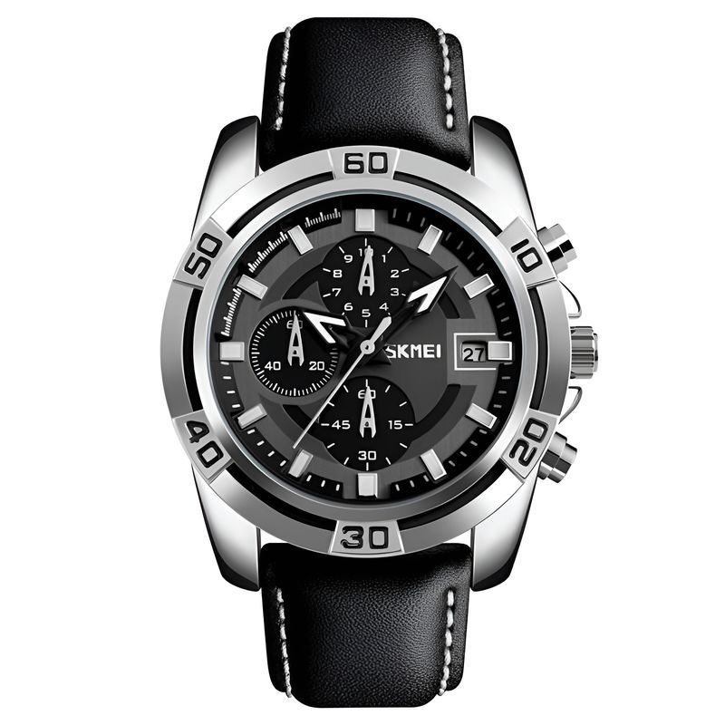 SKMEI - Marca de Reloj de Hombre Skmei Cronógrafos Fechador Pulso Cuero Negro