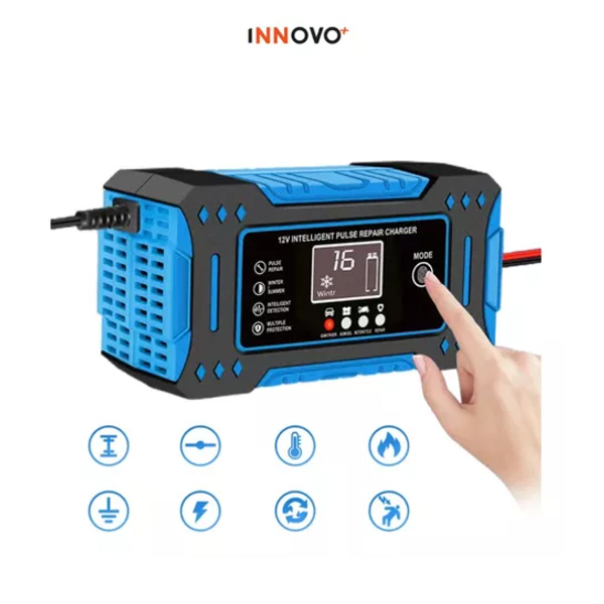 INNOVA - Cargador Iniciador De Batería Inteligente Para Carros Motos 12v