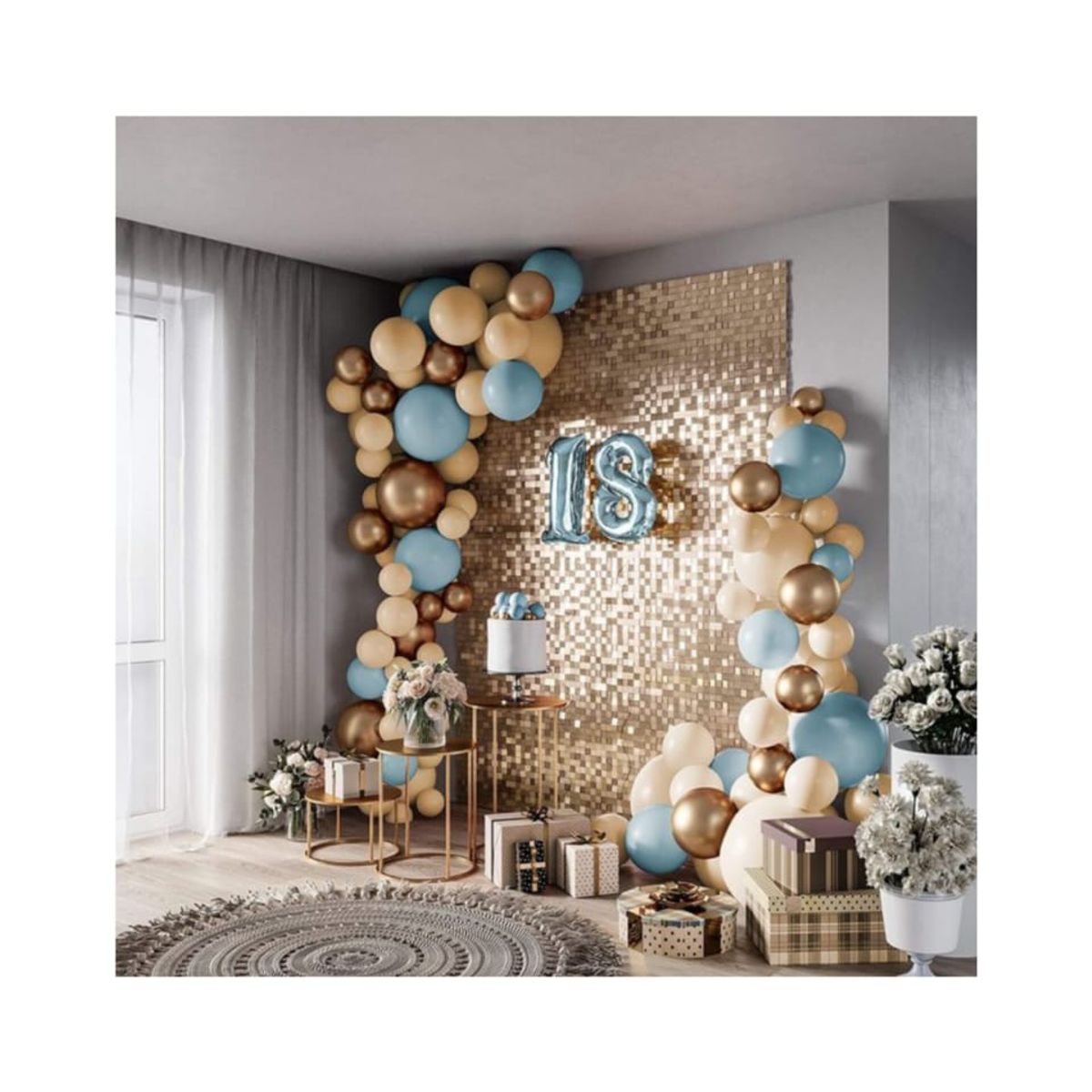 INFANTILES CAJUROMIX - Arco Decorativo Dorado De 70pcs Para Cumpleaños
