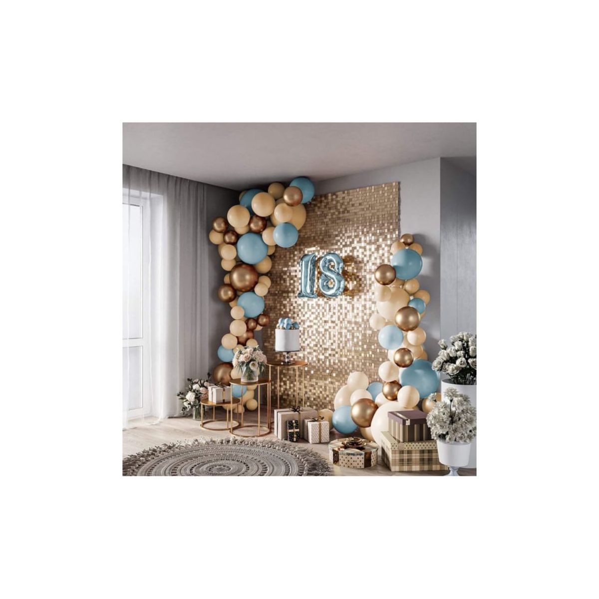 INFANTILES CAJUROMIX - Arco Decorativo Dorado De 70pcs Para Cumpleaños
