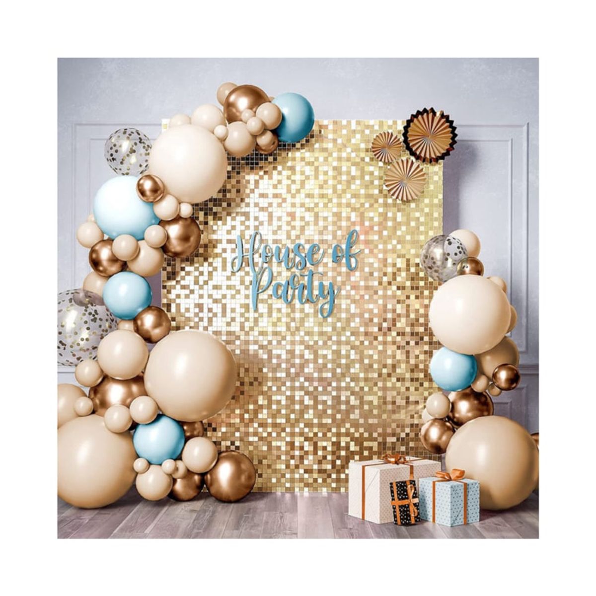 INFANTILES CAJUROMIX - Arco Decorativo Dorado De 70pcs Para Cumpleaños