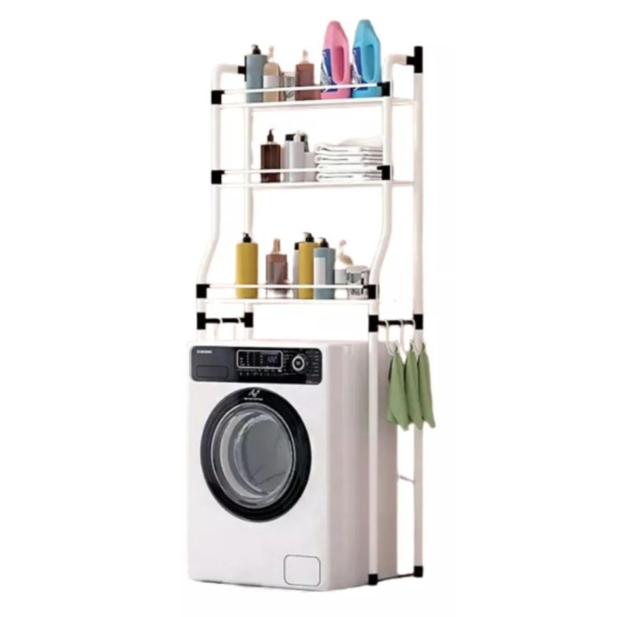 ZHOPI CO - Organizador Zona De Lavandería Rack 3 Niveles Para Lavadora O Baño
