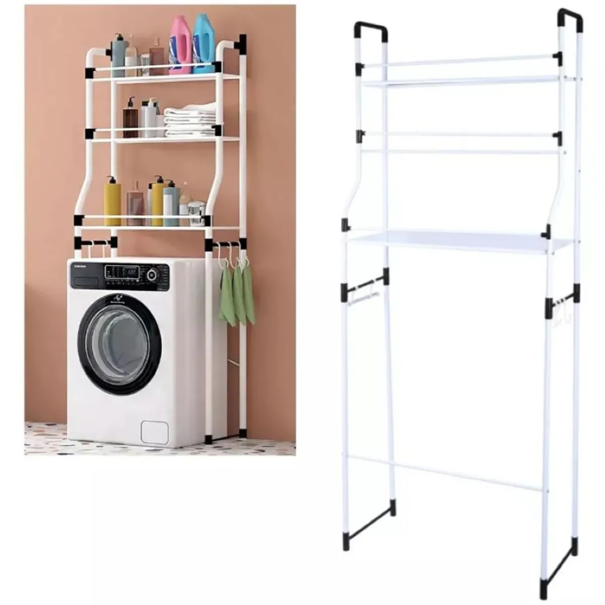 ZHOPI CO - Organizador Zona De Lavandería Rack 3 Niveles Para Lavadora O Baño