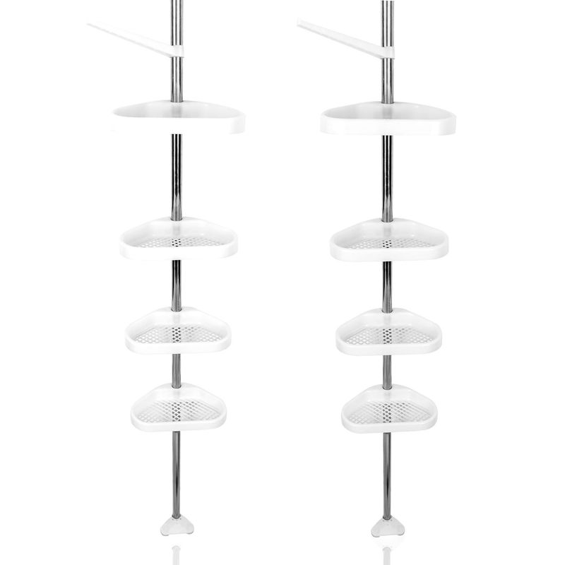ENERGY PLUS - Set x2 Organizador Baño Esquina 260cm 4 Estantes Ajustables