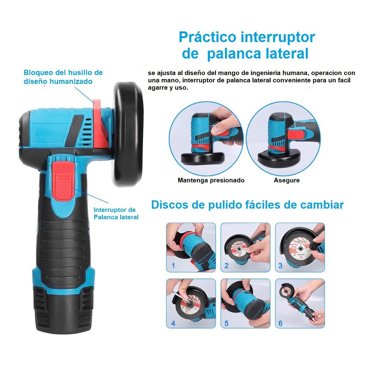 GENERAL - Mini Pulidora Inalambrica 12V Electrica Portatil