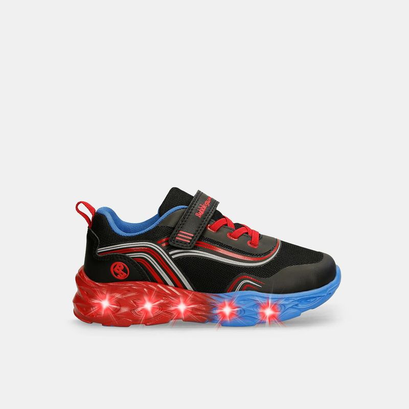 BUBBLE GUMMERS - Tenis Junior Para Niño Bubblegummers Negro-Rojo Samuel