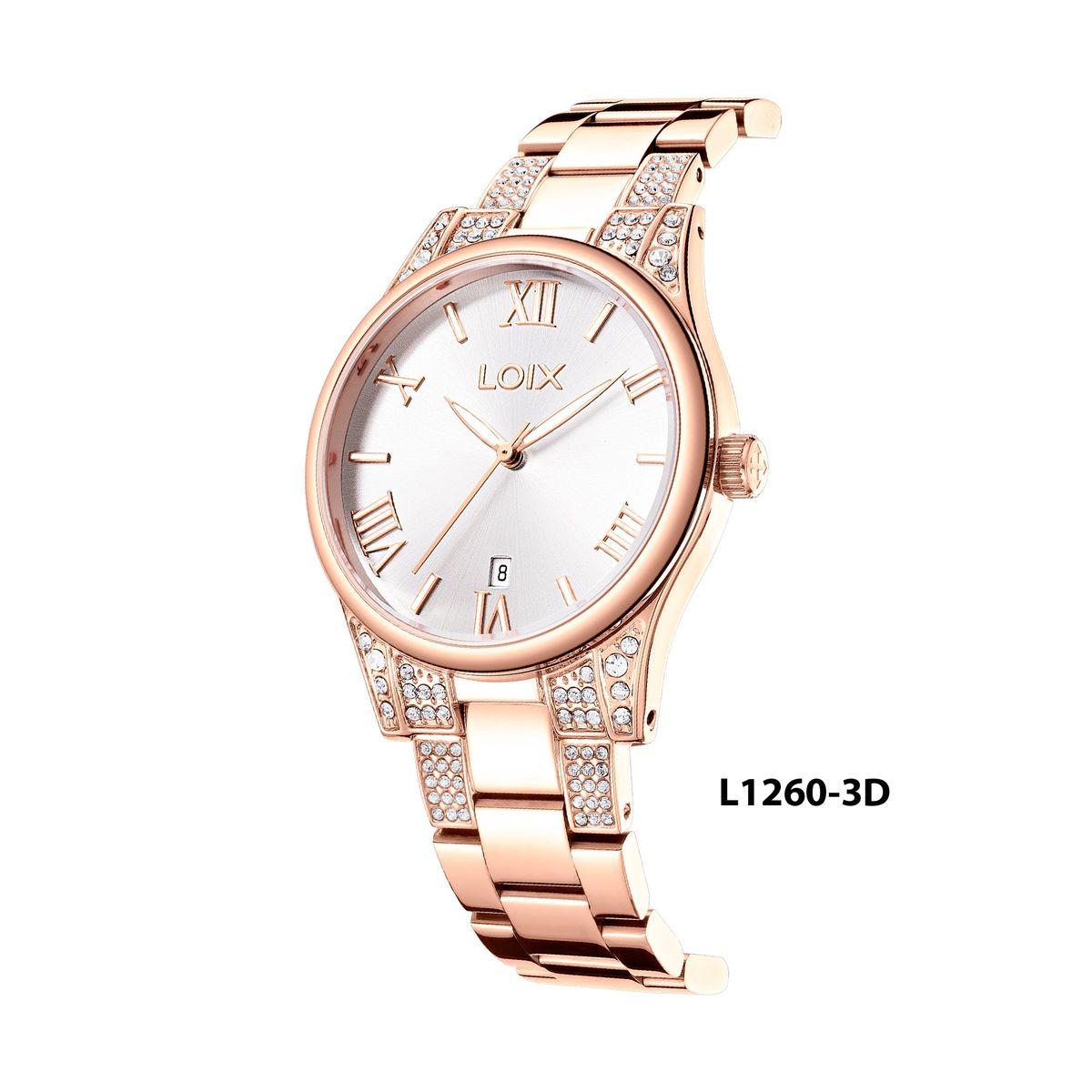 LOIX - Reloj mujer L1260-3 Oro rosa tablero plateado