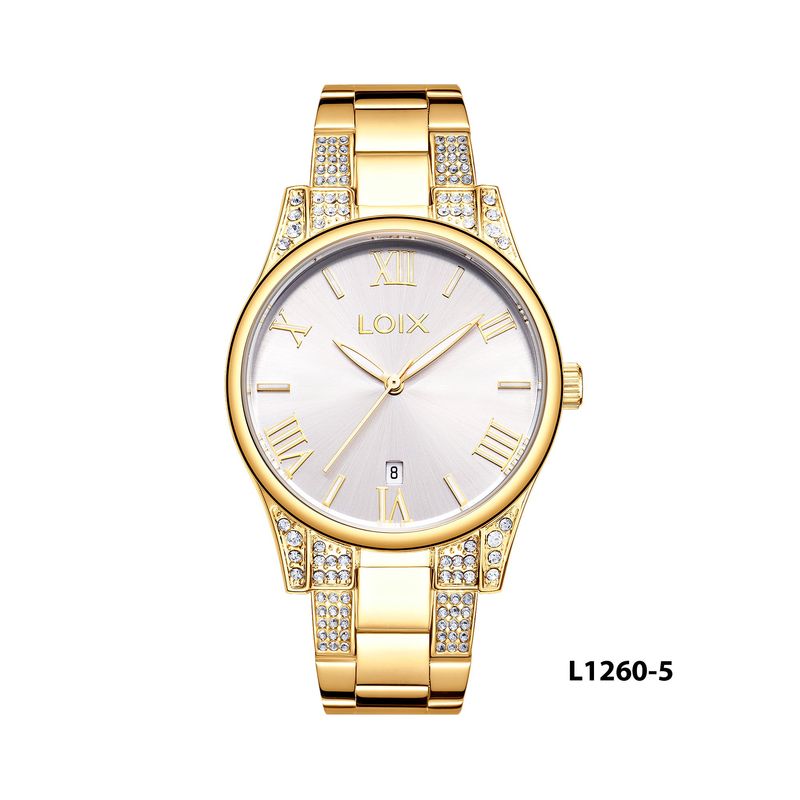 LOIX - Reloj mujer L1260-5 Dorado con tablero dorado