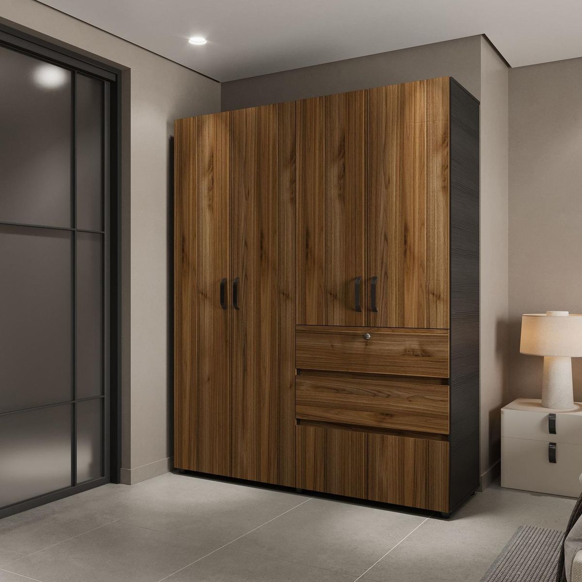 MADERKIT - Armario Luanda 160cm Color Gales Wengue