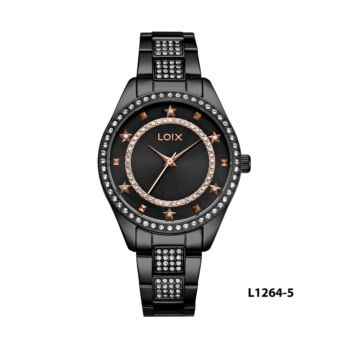 LOIX - Reloj mujer L1264-5 Pavonado negro con tablero negro