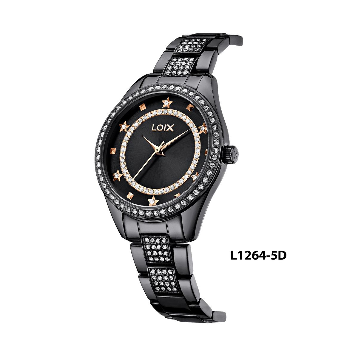 LOIX - Reloj mujer L1264-5 Pavonado negro con tablero negro