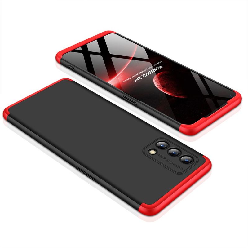GENERICO - Funda Carcasa Estuche Protector Para Oppo Reno 6 lite Negro Rojo
