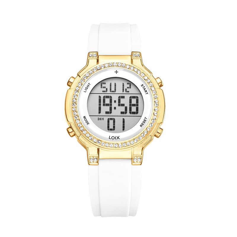 LOIX - Reloj mujer L1265-3 Blanco con oro rosa tablero digital