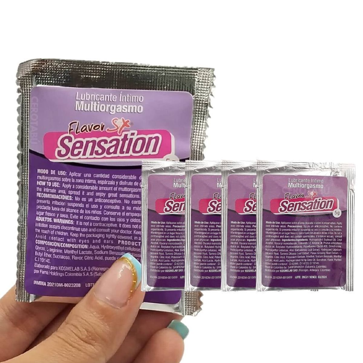 FLAVOR SEX - x5 Lubricante Multiorgasmos Gel Sensibilizante En Sachet