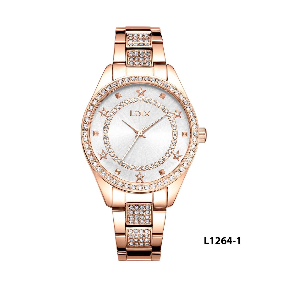 LOIX - Reloj mujer L1264-1 Oro rosa tablero plateado